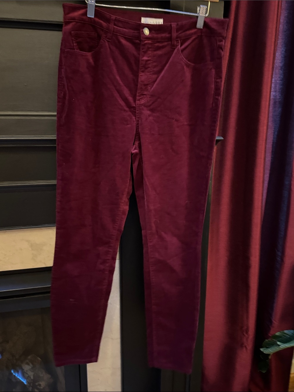 LOFT Burgundy Corduroy Pants sz 10/30